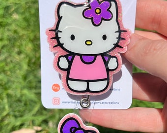 Cute Kitty, Hello Doctor Retractable Badge Reel, ID Lanyard Holder