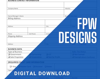 New Customer and Card Authorization Form
