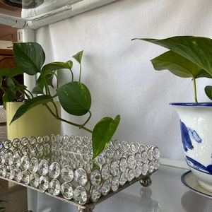 Mirror and Jewels Elevated Display Tray - Display Piece - Birthday Gift - Home Decor - Jewelry Holder Tray - Trinket Dish - Aesthetic Tray