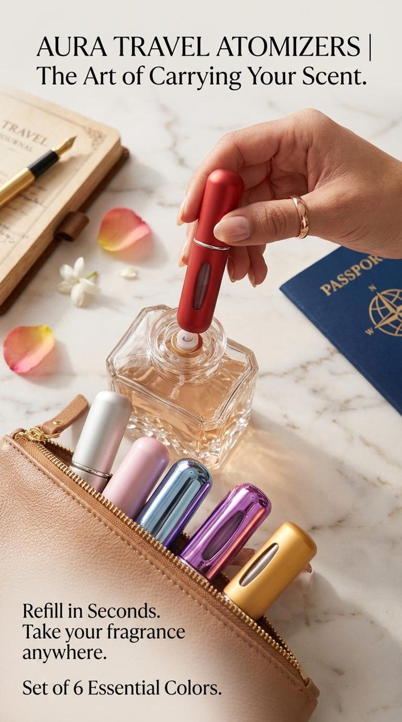 Portable Perfume Atomizer: "Your Peace, Your Scent" Travel Accessory image 1