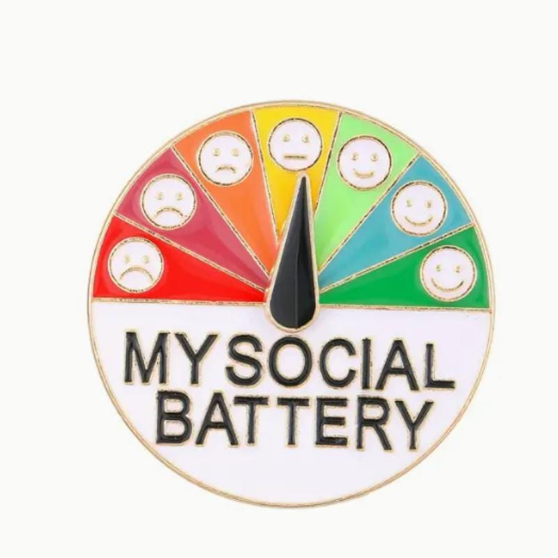 2025 Nieuwe 2 Stuks MY SOCIAL BATTERY, Grappige Sociale Stemming Br Pin Voor 7 Dagen Pin Grappige Sociale Batterij Broche Badge Mood Pin Badge Schattig