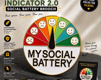 Stop Explaining Your Energy. Let Your Pin Do It For You. - Social Battery Brooch