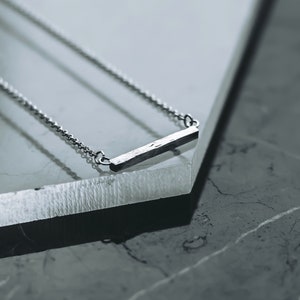 Hammered Texture - Pendant Necklace -  Chain Link- Sterling Silver - Pendant - Handmade in UK