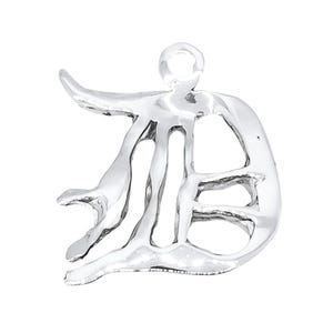 Charm inicial de Detroit con la letra "D" - Colgante de plata de ley 925