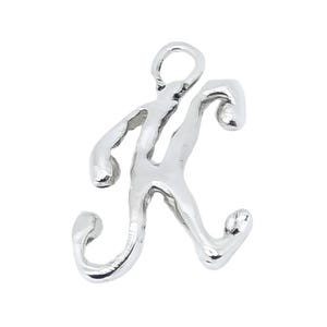 Charm inicial con la elegante letra "K" - Colgante de plata de ley 925
