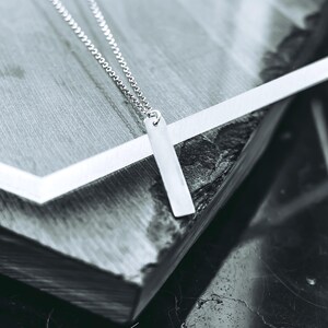 Linear Pendant Necklace - 925 Sterling Silver