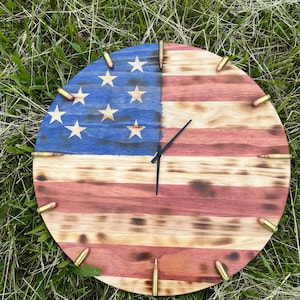 American Flag Bullet Clock