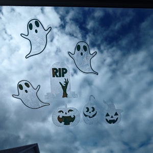 Glow in the Dark Halloween Window Clings - Rainbow Window Prism Removable Decals - Glow in the Dark Halloween Window Decorations