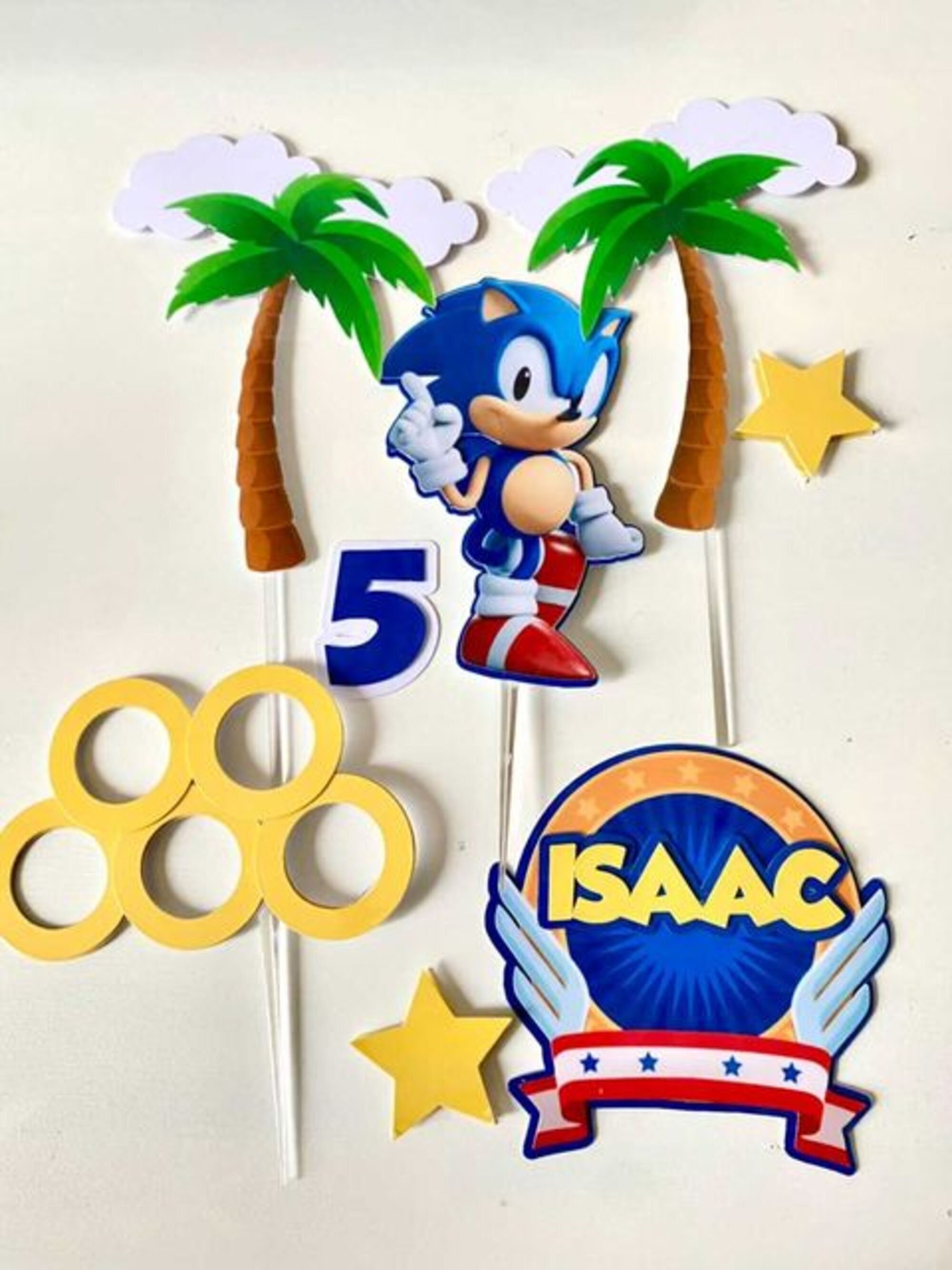 Sonic Pack Face Topper and Sonic Cake Topper Etsy