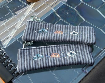 Estuche para lápices de droides hecho a mano, inspirado en Star Wars, estilo galáctico