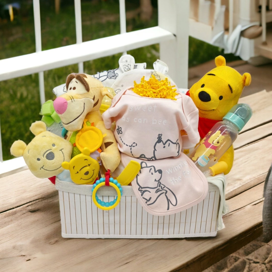 Winnie the Pooh Baby Gift Set, New Baby Gift Basket, Disney Baby Shower
