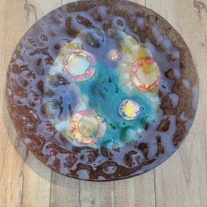 Vintage fused art glass hand made in Jerusalem.