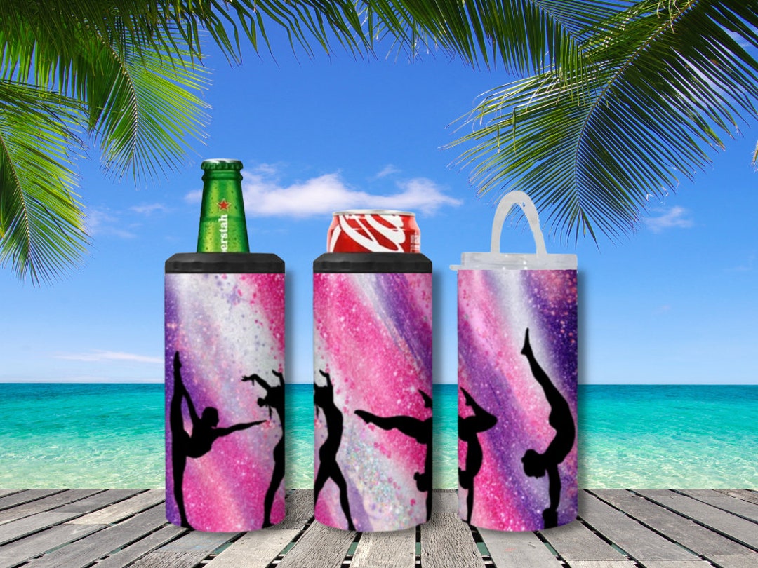 Custom Gymnastic's 5in1 Can Cooler/tumbler, 16oz Tumbler, Holds Cans