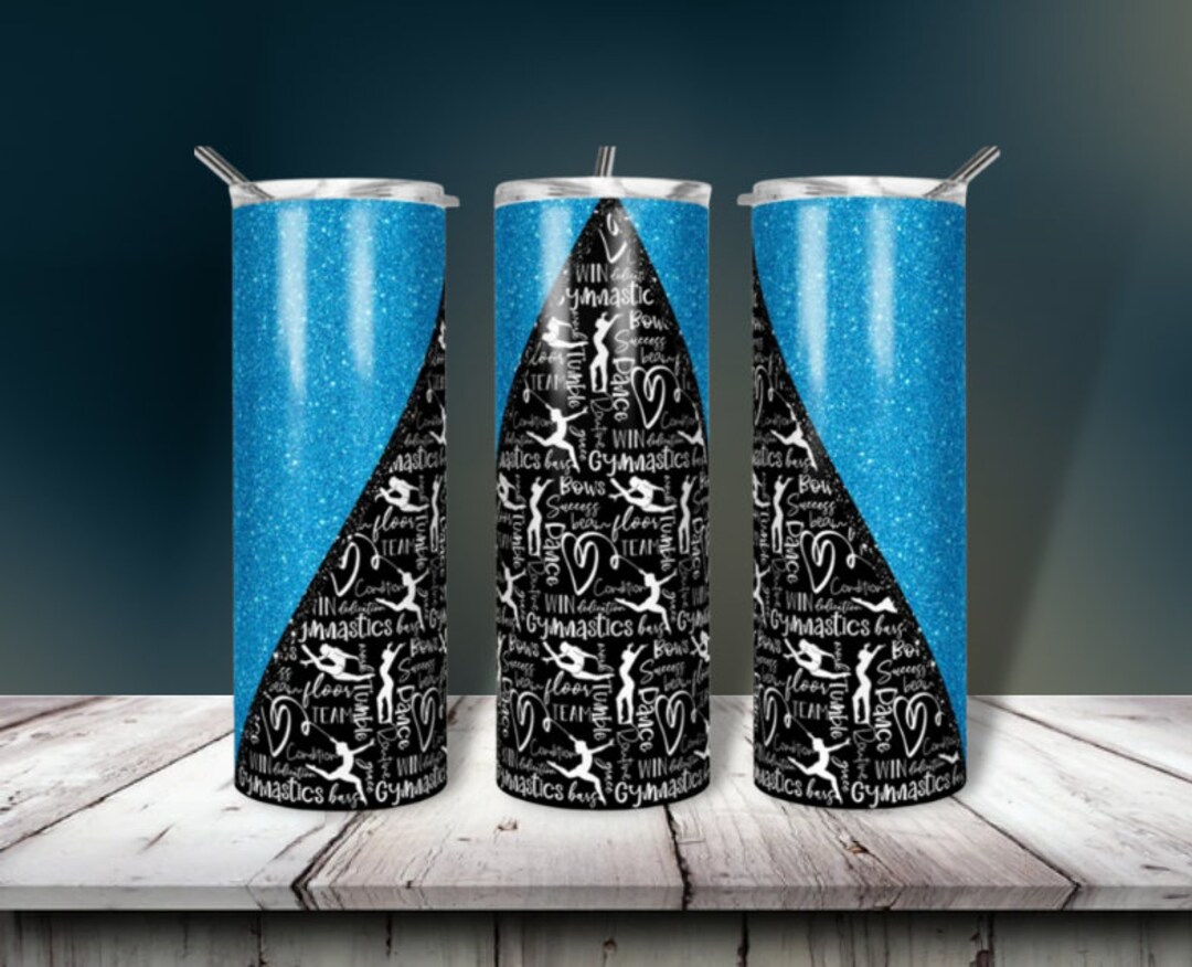 20oz Gymnastic Skinny Tumblers With Straw, Custom Gymnastic Tumblers