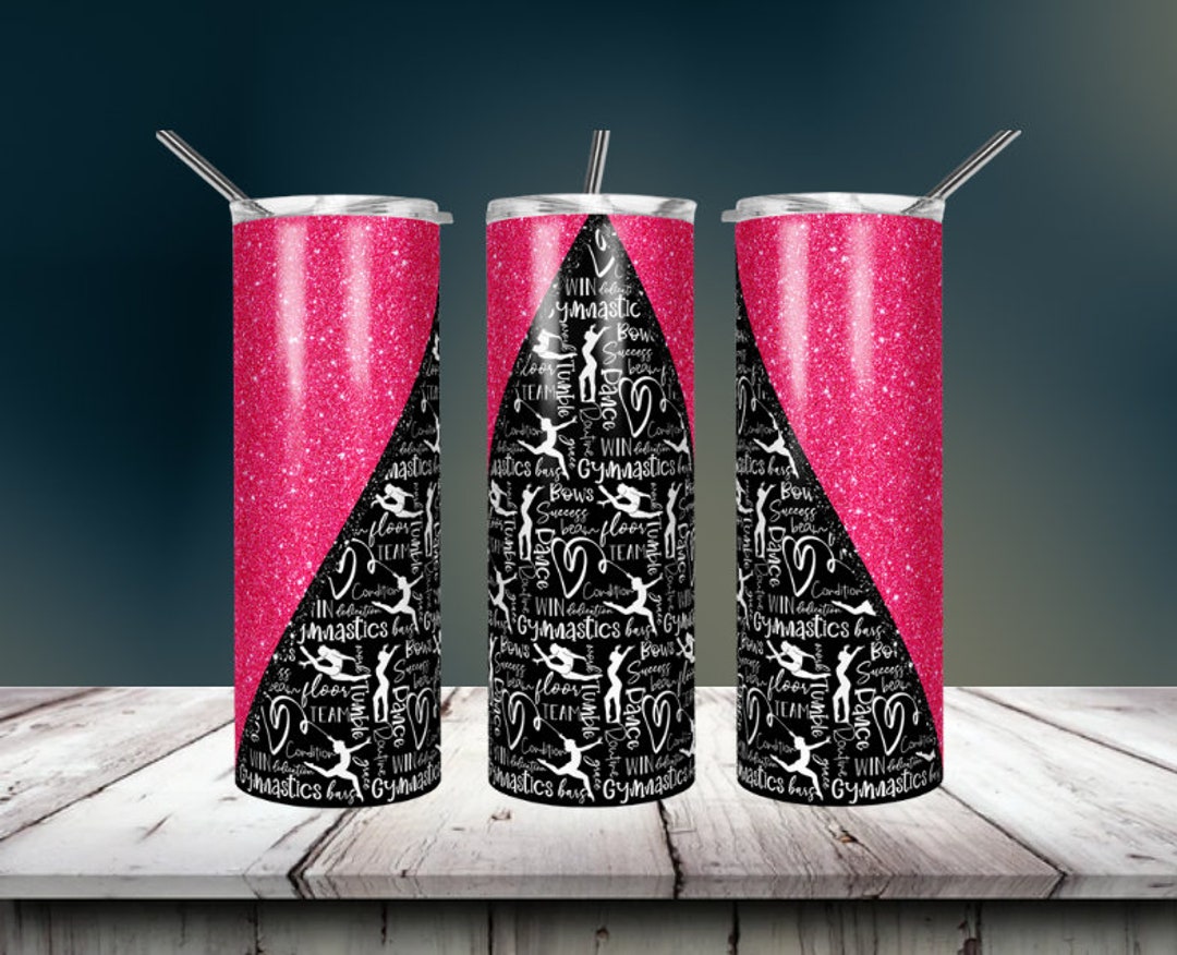 20oz Gymnastic Skinny Tumblers With Straw, Custom Gymnastic Tumblers