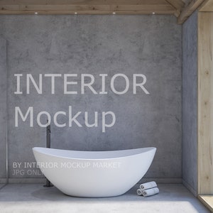 Interior Mockup, Bathroom Mockup, Modern Mockup, Minimalist Mockup, Concrete Wall Mockup
