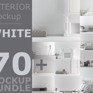 70+ Big White Wall Mockup Bundle, Interior Mockup, Wall Mockup, Blank Wall Mockup,