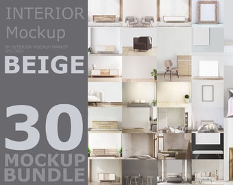 30 Modern Interior Mockup Bundle, Minimalist Collection (Digital Download)
