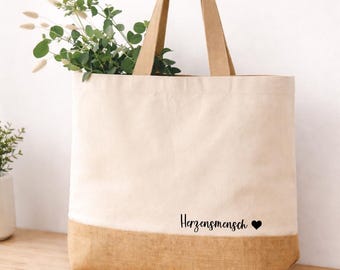 Jutetasche Herzensmensch