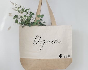 Jutetasche Dogmom/ personalisiert/ Einkaufstasche/ Hundenamen /Tragetasche /individuelles Geschenk