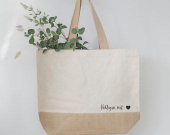 Jute bag for a colleague with a heart - gift for a colleague