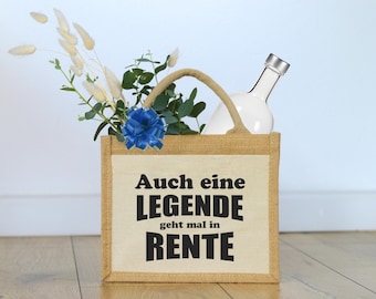 Jute bag, gift bag for retirement, farewell gift, gift for a colleague