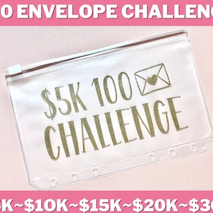 Vinyl 100 Envelope Challenge Budget Binder Cash Envelope, 100 Days Challenge, Savings Tracker, A6 Budget Binder Inserts, Save Money, 10K 5K