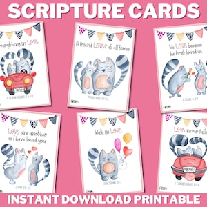 Bibel-Vers-Valentinsgrußkarten BEDRUCKBAR / Valentinstag-Schriftkarten / christliche Karten, Liebes-Bibel-Verse für Kinder / Klassenzimmer-Valentinstag / Jungen / Kirche