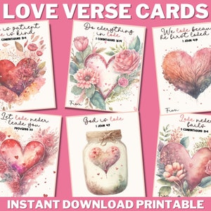 Christian Valentine Card/Religious Valentine Card/Valentine Bible Verses/Love Scripture Cards/God's Love Cards/Classroom Valentine PRINTABLE