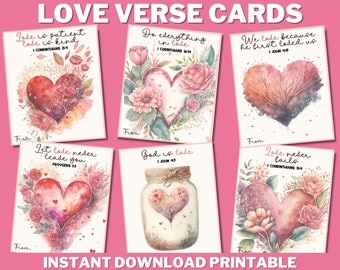 Christian Valentine Card/Religious Valentine Card/Valentine Bible Verses/Love Scripture Cards/God's Love Cards/Classroom Valentine PRINTABLE
