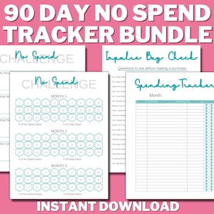 No Spend Challenge Bundle PRINTABLE, No Spend Month, No Spend Tracker, No Spend Goal, No Spend Planner Tracker, Spending Challenge