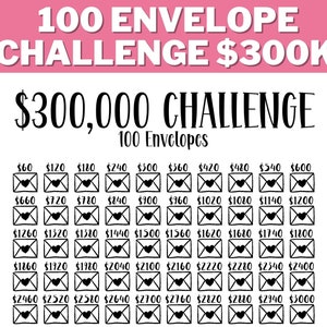 300K 100 ENVELOPE CHALLENGE Printable, 300000 Saving Tracker, 300K Challenge, Money Save Challenge, House Savings, 100 Days, 50 Weeks Saving