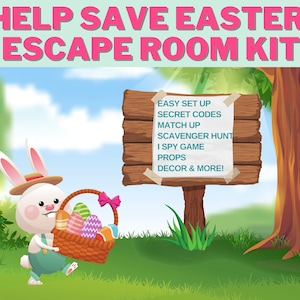 EASTER ESCAPE ROOM Printable Kit, Escape Room For Kids, Family Fun, Printable Game, Instant Download, A4, us Letter