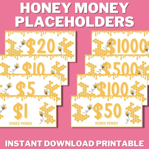 PRINTABLE Money Placeholders for A6 Budget Binders, A6 Cash Envelope Savings Placeholder, Sinking Funds Placeholder, Fake Money, Play Money