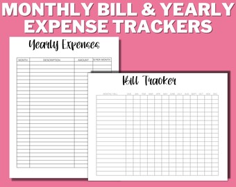 Rastreador de facturas mensuales IMPRIMIBLE, Organizador de facturas, Rastreador de pagos de facturas, Rastreador de suscripciones, Lista de verificación de facturas, Planificador de facturas, Rastreador de pagos