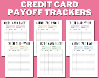 CREDIT CARD DEBT Payoff Tracker Printable, Debt Payoff Tracker, Debt Snowball, Debt Free, Debt Payoff Planner, Instant Download, us letter