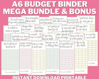 A6 Mini Savings Challenge Bundle PRINTABLE, Mini SavingsTrackers, A6 Budget Binder, Money Saving Budget Book, Save Money, Sinking Funds