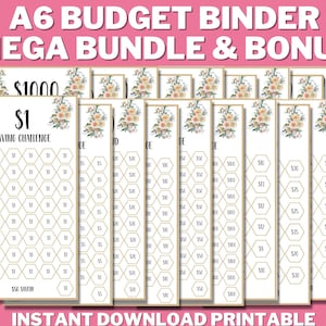 A6 Mini Savings Challenge Trackers PRINTABLES, Floral Savings Challenge Bundle Set, Minimal Savings Tracker, Saving Challenge, Cash Budget