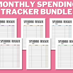 SPENDING TRACKER PRINTABLE, Expense Tracker, Spending Log, Spending Journal, Purchase Recorder, Transaction Log, Spend Tracker, Letter Size