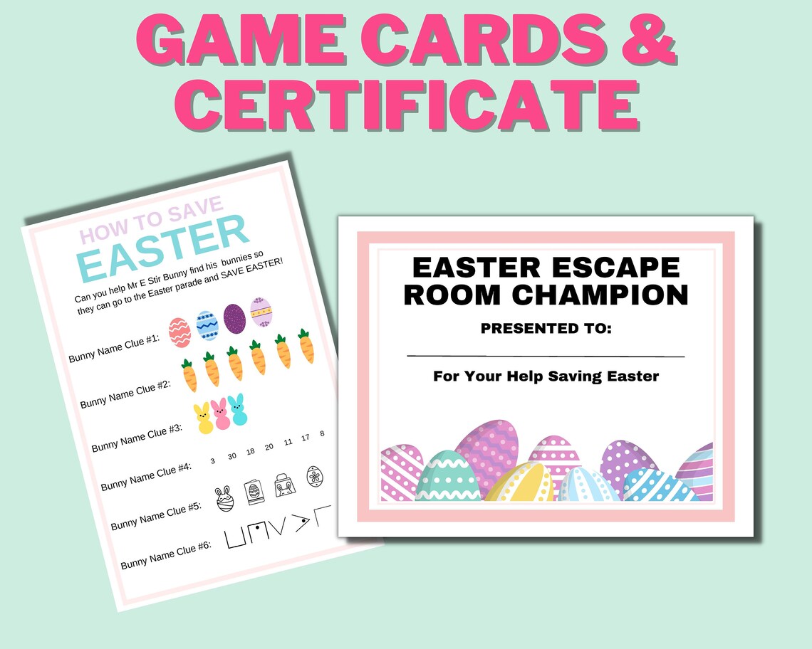 EASTER ESCAPE ROOM Printable Kit, Escape Room for Kids, Family Fun ...