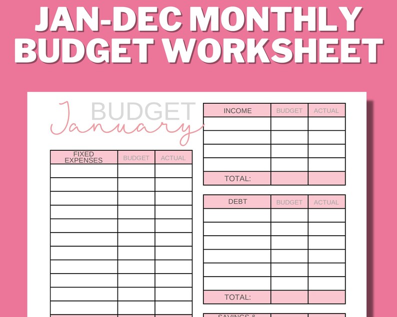 12 month printable budget worksheet fillable my xxx hot girl