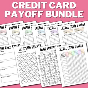 KREDITKARTE SCHULDEN Payoff Tracker Bundle, Kreditkarte Payoff druckbar, Debt Snowball, Debt Free, Letter Größe, Tilgung von Debt