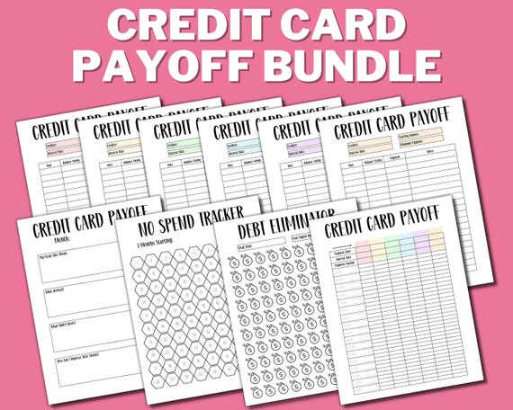 CREDIT CARD DEBT Payoff Tracker Bundle, Credit Card Payoff Printable, Debt Snowball, Debt Free, Letter Size, Paying Off Debt