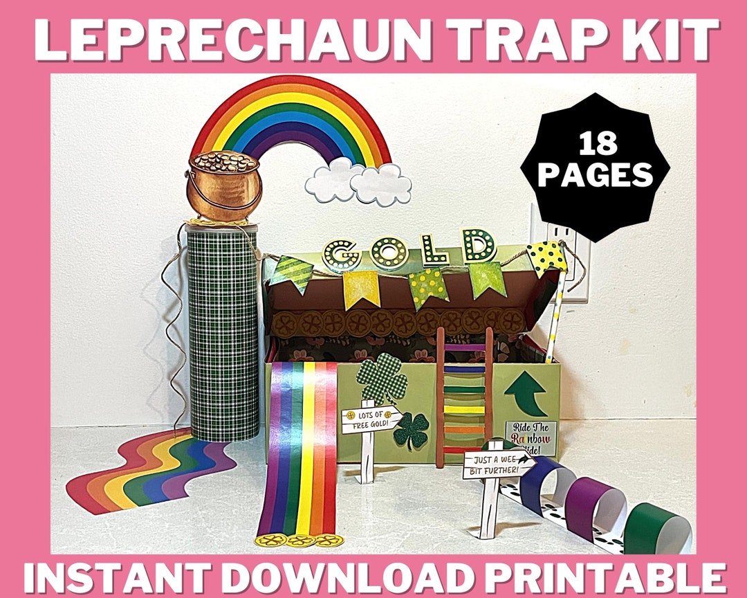 DIY Leprechaun Trap Kit PRINTABLE St. Patricks Day Craft