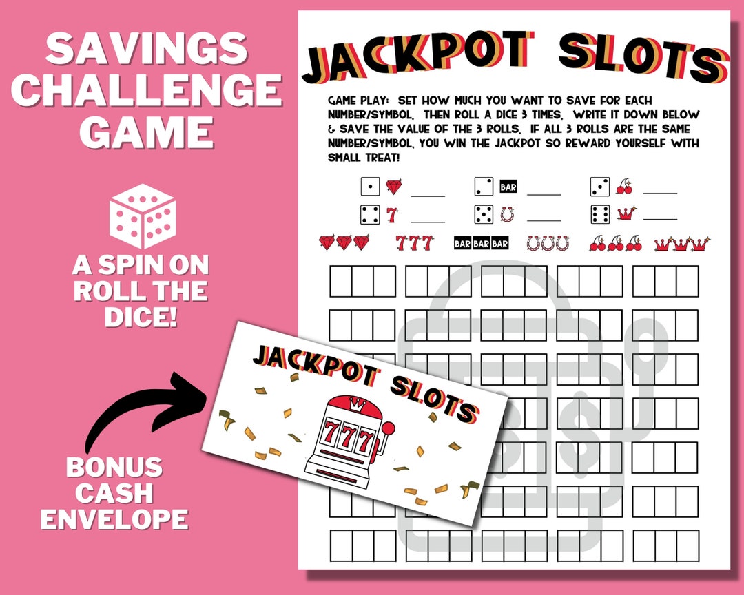 Casino Money Saving Challenge PRINTABLE, Roll Dice Savings Tracker Game