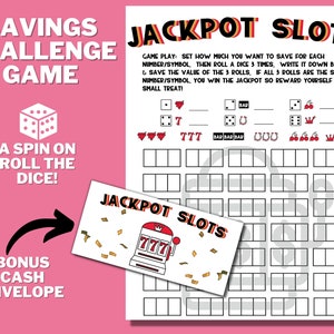 カジノのお金節約チャレンジ 印刷可能、サイコロを振って貯金トラッカー ゲーム プレイ、積立金、お金の節約、お金節約チャレンジ、ミニ貯金