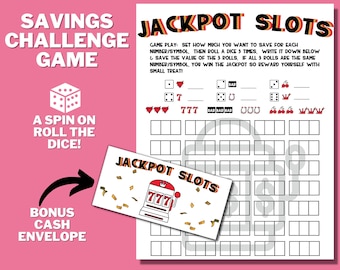 Casino Money Saving Challenge PRINTABLE, Roll Dice Savings Tracker Game Play, Sinking Fund, Saving Money, Money Save Challenge, Mini Savings