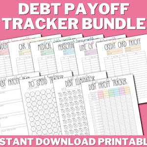 Debt Payoff Tracker Bundle DRUCKBAR, Debt Snowball, Debt Lawine, schuldenfrei, Tilgung von Debt, Debt Tracker Bundle