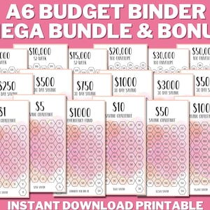 Mini Savings Challenge PRINTABLE, Savings Challenge Bundle, A6 Savings Challenge, Monthly Money Savings Tracker, Cash Budget Challenges