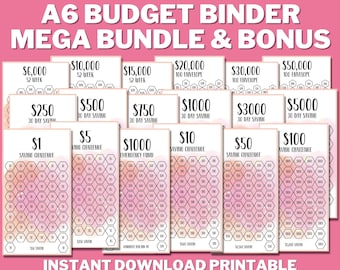 Mini Savings Challenge PRINTABLE, Savings Challenge Bundle, A6 Savings Challenge, Monthly Money Savings Tracker, Cash Budget Challenges